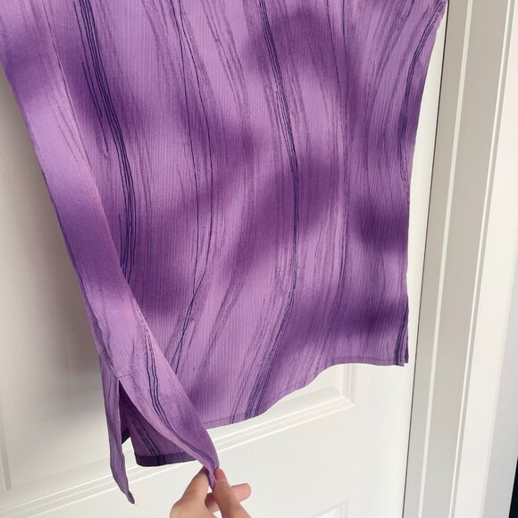 Vintage Striped Purple Shirt, 90s Abstract Blouse - Picture 8 of 9